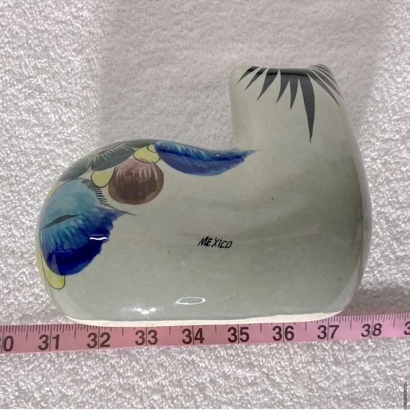 Vintage Tonala Mexico Folk Art Grey Painted Ceramic Cat Statue - Picture 15 of 16